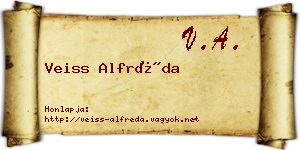 Veiss Alfréda névjegykártya